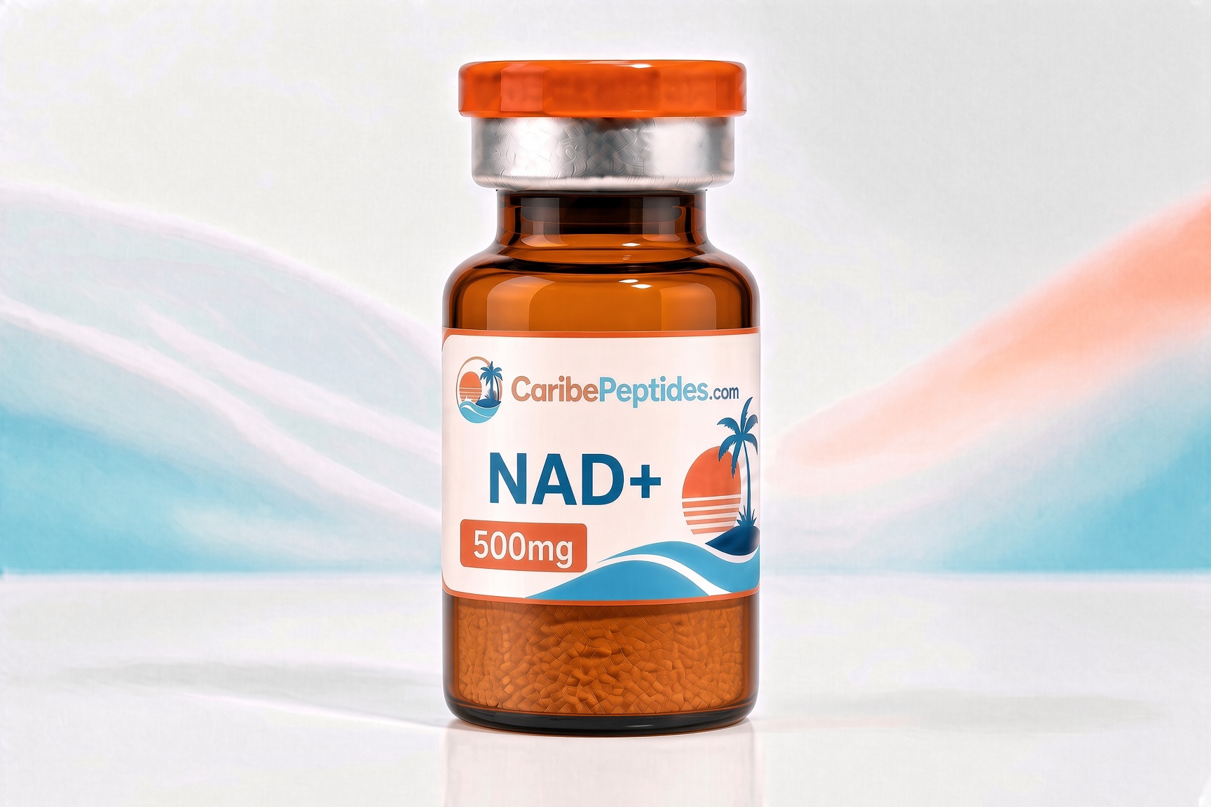 NAD+: Sealed 500mg Vial, Front Label Visible — CaribePeptides Puerto Rico